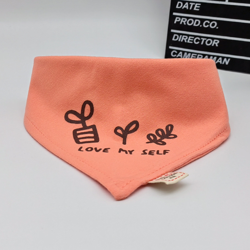 Dvostruko slojevita baveta za bebe od 100% pamuka, trokutasti oblik, slatki crtani uzorci, unisex