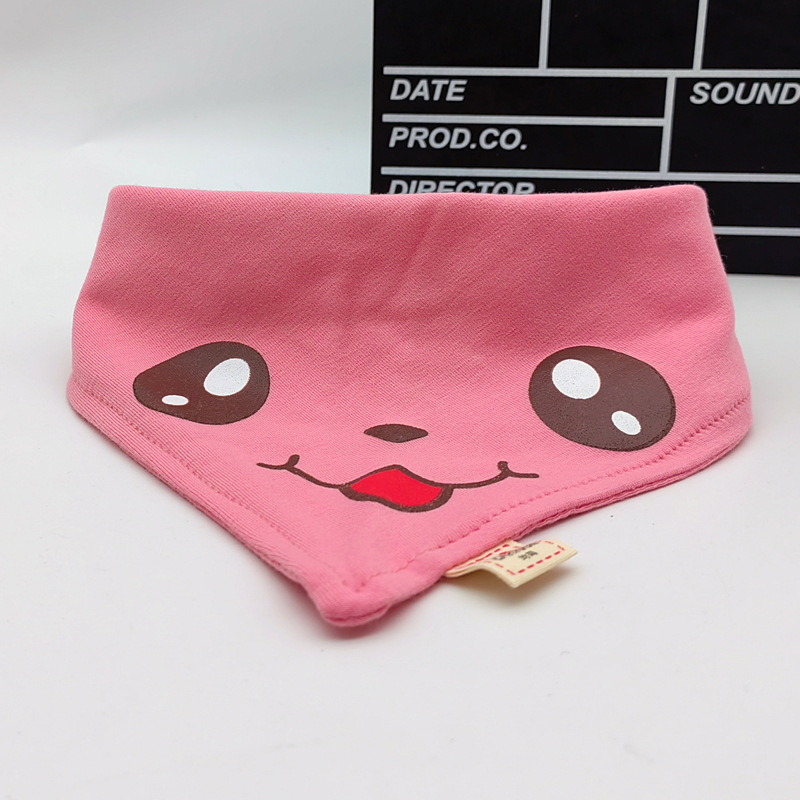 Dvostruko slojevita baveta za bebe od 100% pamuka, trokutasti oblik, slatki crtani uzorci, unisex