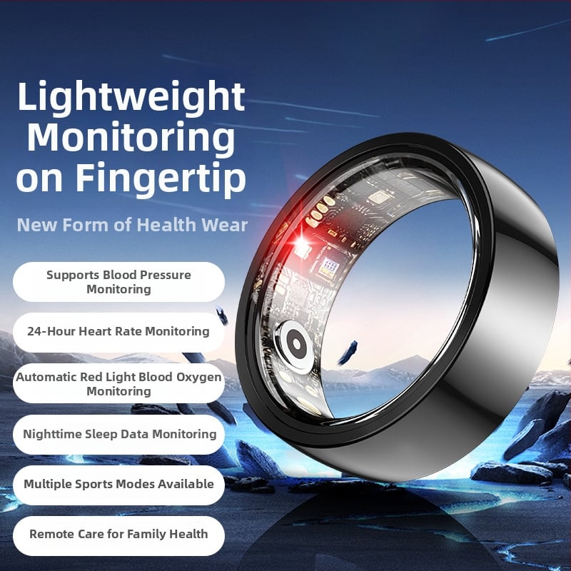 Έξυπνο δαχτυλίδι με παρακολούθηση καρδιακού παλμού, οξυγόνου αίματος, ύπνου και βημάτων – αδιάβροχο για κολύμβηση