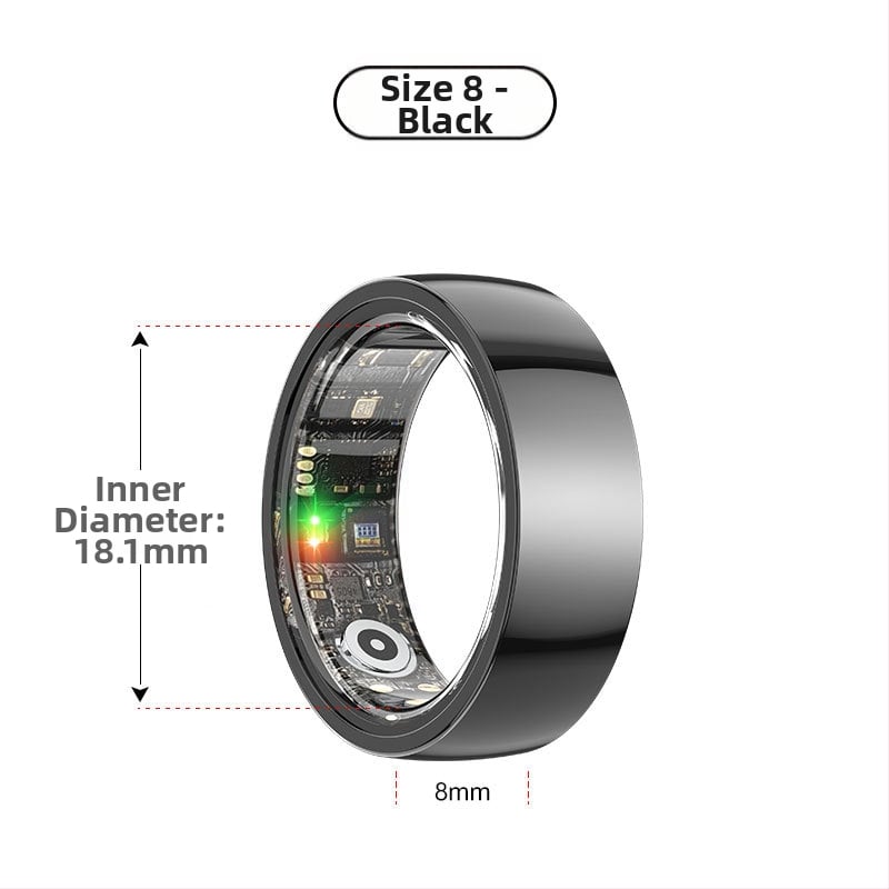 Έξυπνο δαχτυλίδι με παρακολούθηση καρδιακού παλμού, οξυγόνου αίματος, ύπνου και βημάτων – αδιάβροχο για κολύμβηση