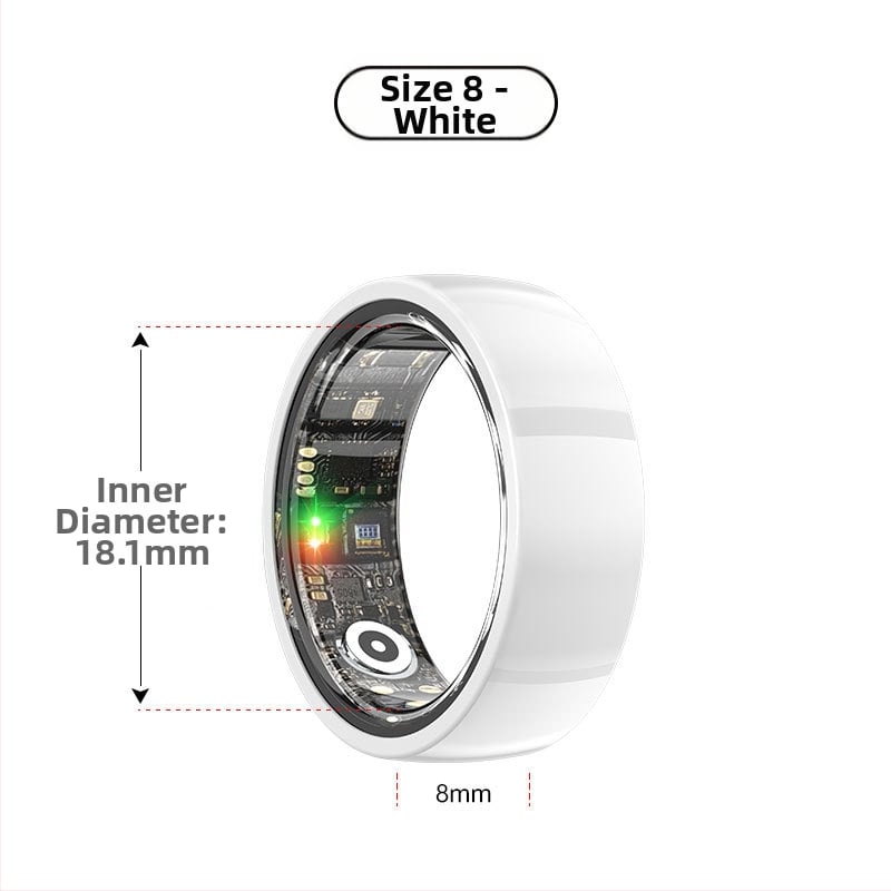 Έξυπνο δαχτυλίδι με παρακολούθηση καρδιακού παλμού, οξυγόνου αίματος, ύπνου και βημάτων – αδιάβροχο για κολύμβηση