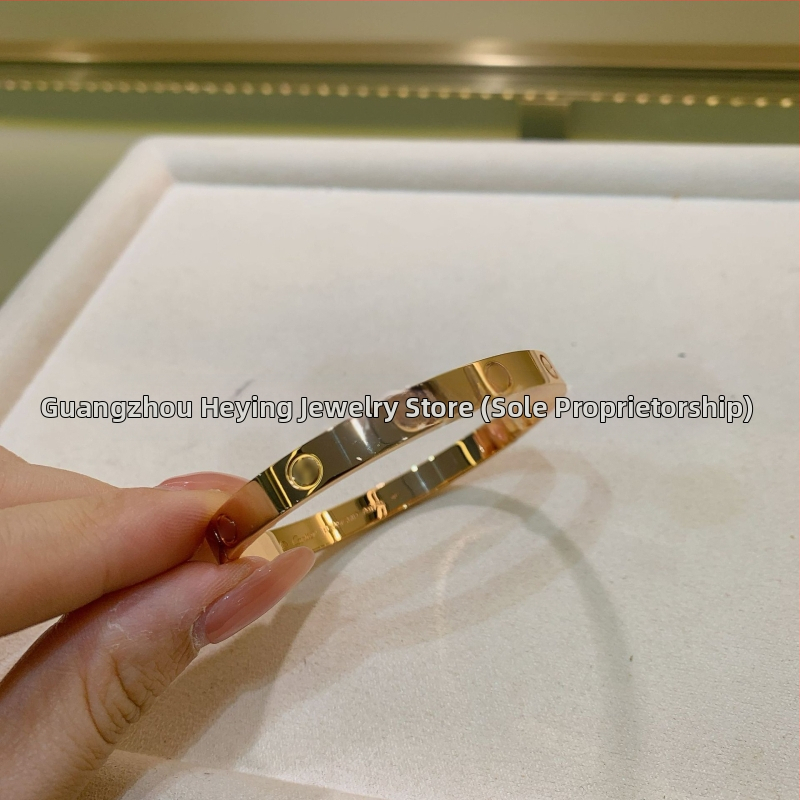 Meilės apyrankė iš vario lydinio, CNC aukštos versijos, elektroplakavimas, 18K danga, 2025 metų pavasaris, svoris 22 g