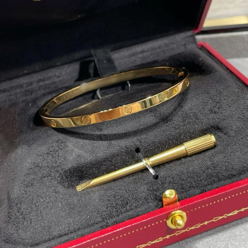 Meilės apyrankė iš vario lydinio, CNC aukštos versijos, elektroplakavimas, 18K danga, 2025 metų pavasaris, svoris 22 g