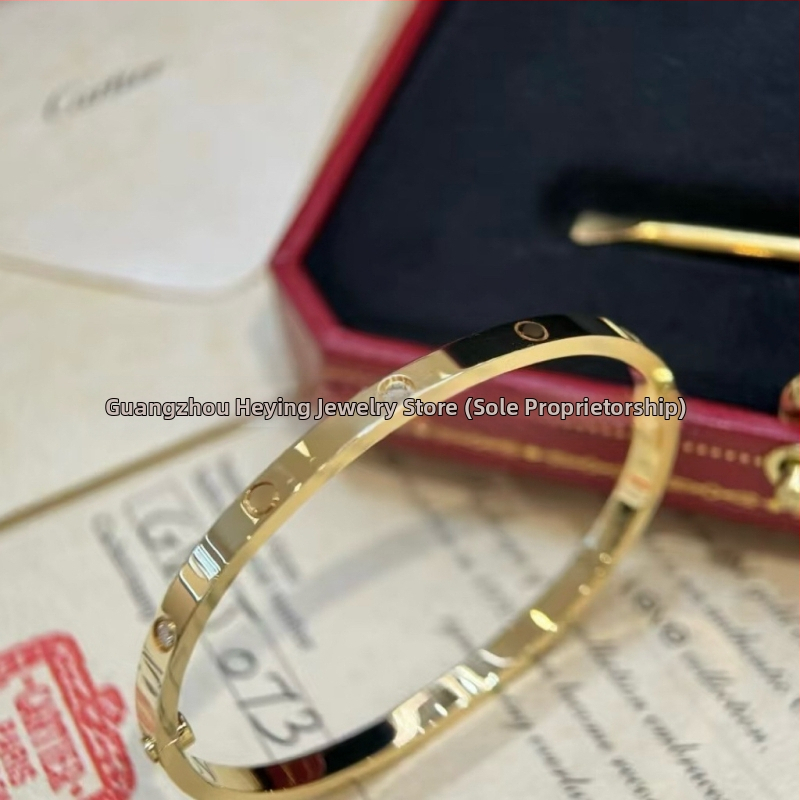 Meilės apyrankė iš vario lydinio, CNC aukštos versijos, elektroplakavimas, 18K danga, 2025 metų pavasaris, svoris 22 g