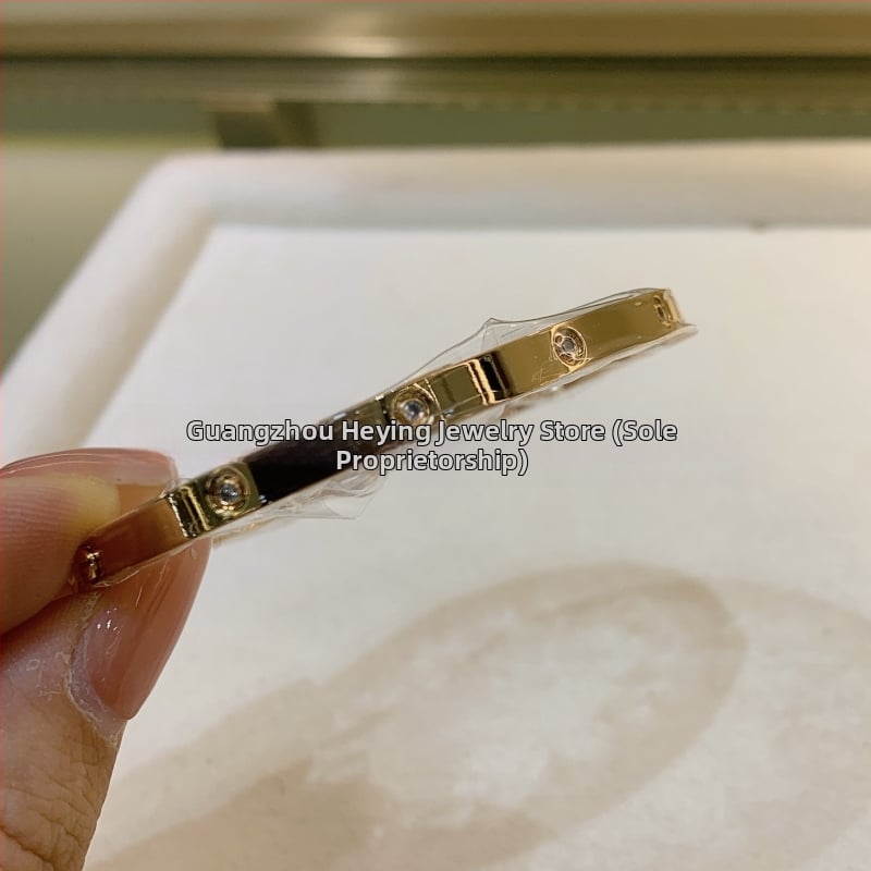 Meilės apyrankė iš vario lydinio, CNC aukštos versijos, elektroplakavimas, 18K danga, 2025 metų pavasaris, svoris 22 g