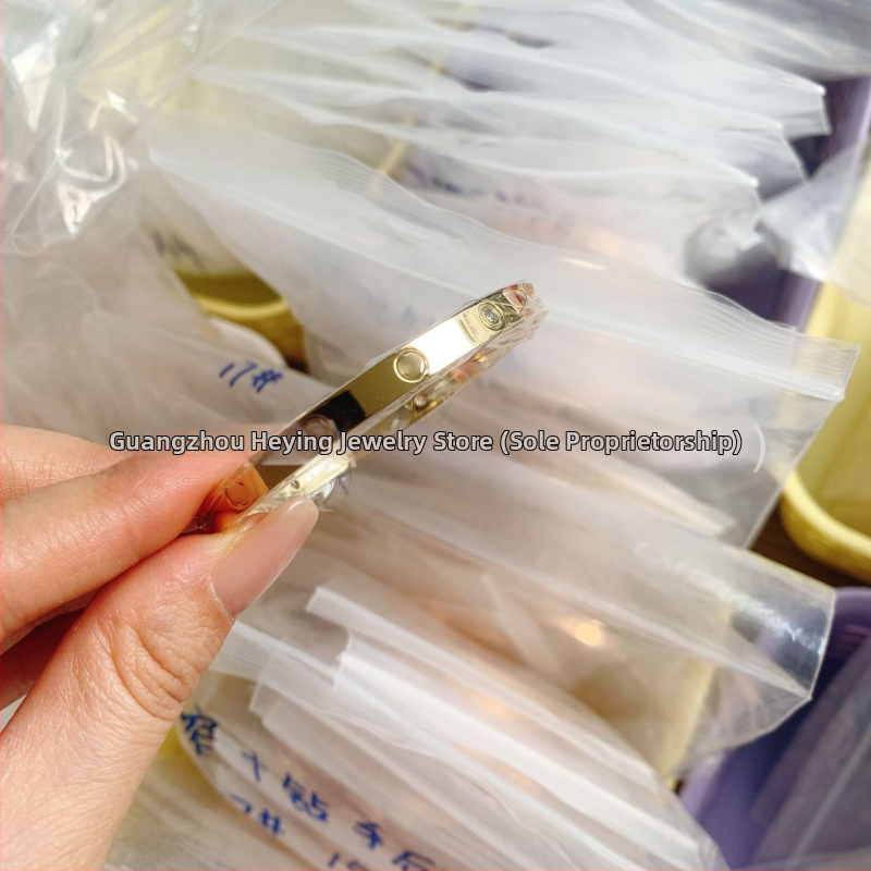 Meilės apyrankė iš vario lydinio, CNC aukštos versijos, elektroplakavimas, 18K danga, 2025 metų pavasaris, svoris 22 g