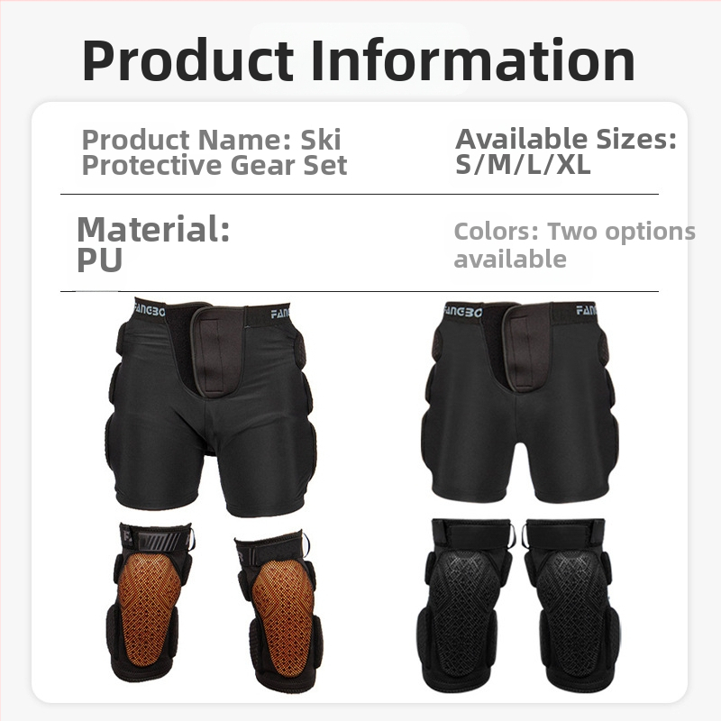 Lyžiarske ochranné pomôcky: podložky na boky a kolená, PU materiál, značka FANGBO