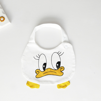Bib pentru bebeluși din bumbac pur (>95%), absorbant, pentru nou-născuți până la 3 ani, modele animale și desene animate.