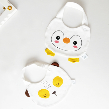 Bib pentru bebeluși din bumbac pur (>95%), absorbant, pentru nou-născuți până la 3 ani, modele animale și desene animate.