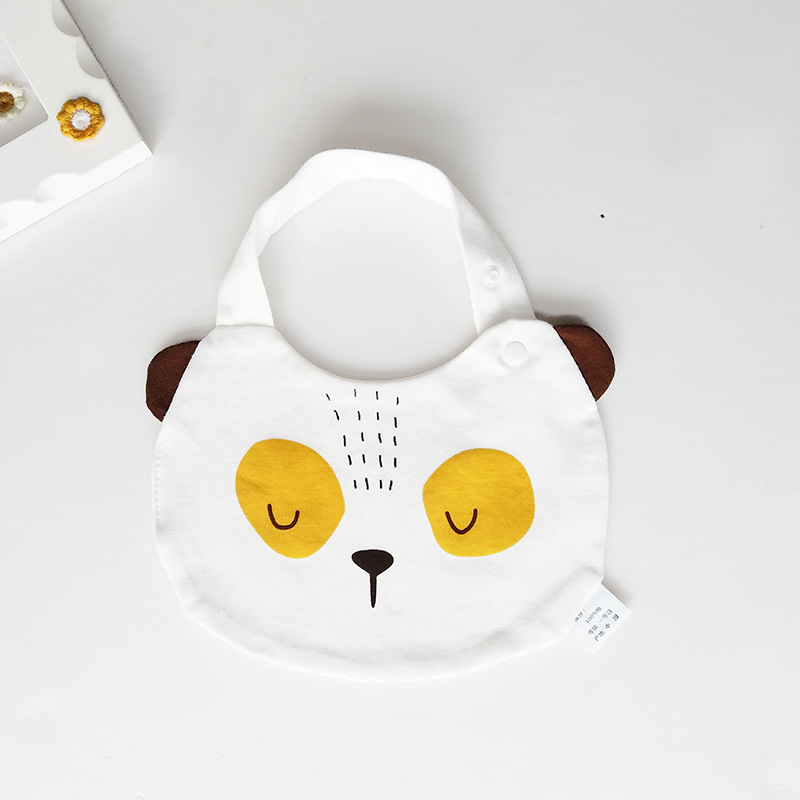 Bib pentru bebeluși din bumbac pur (>95%), absorbant, pentru nou-născuți până la 3 ani, modele animale și desene animate.