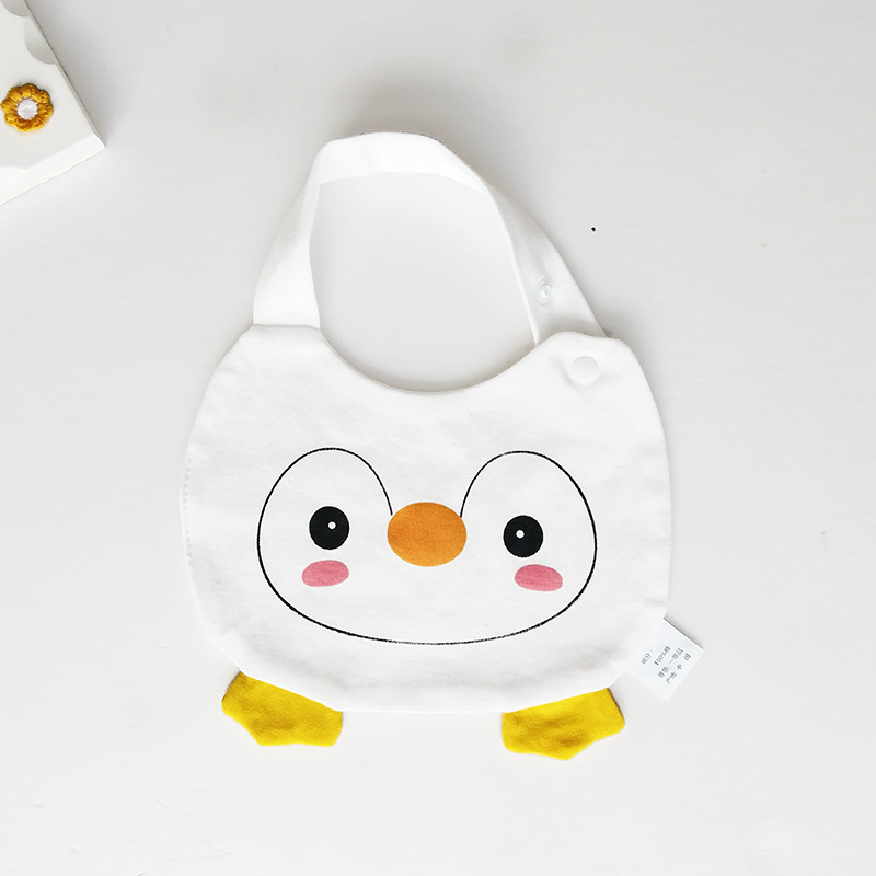 Bib pentru bebeluși din bumbac pur (>95%), absorbant, pentru nou-născuți până la 3 ani, modele animale și desene animate.