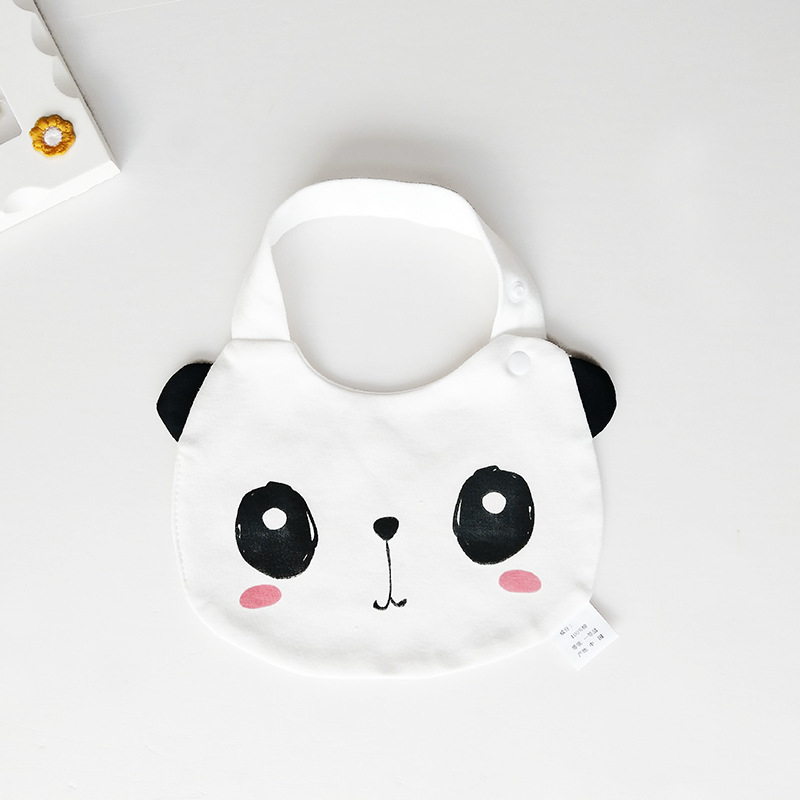 Bib pentru bebeluși din bumbac pur (>95%), absorbant, pentru nou-născuți până la 3 ani, modele animale și desene animate.