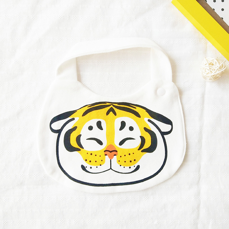 Bib pentru bebeluși din bumbac pur (>95%), absorbant, pentru nou-născuți până la 3 ani, modele animale și desene animate.