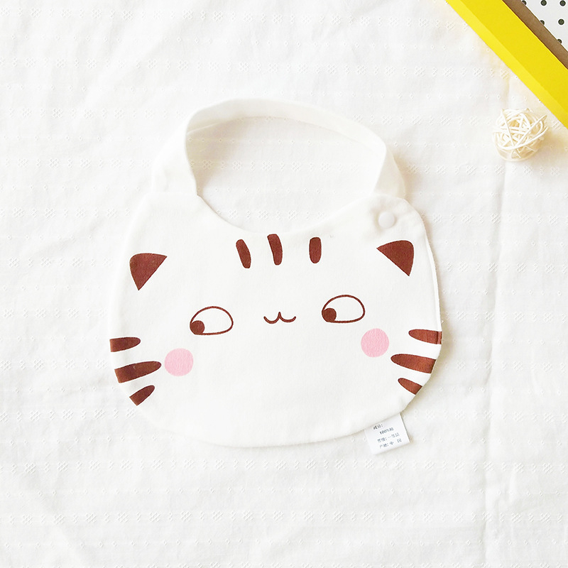 Bib pentru bebeluși din bumbac pur (>95%), absorbant, pentru nou-născuți până la 3 ani, modele animale și desene animate.