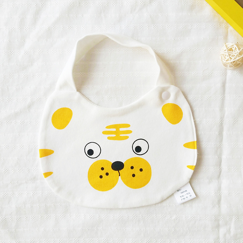 Bib pentru bebeluși din bumbac pur (>95%), absorbant, pentru nou-născuți până la 3 ani, modele animale și desene animate.
