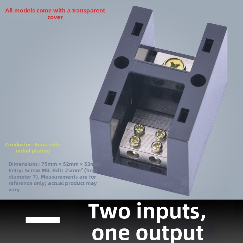 Kõrge võimsusega terminaliblokk 380V, 4 sisendi ja 16 väljundi, kolmesfaasiline neljajuhtmeline jaotussüsteem, 300A