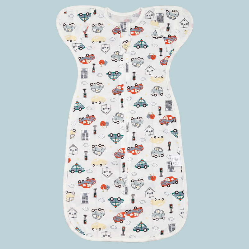 Naujagimių miego maišelis su swaddle stiliumi, bambukų pluoštas, vasara–pavasaris, ištempiamas, anti-startle ir anti-kick dizainas