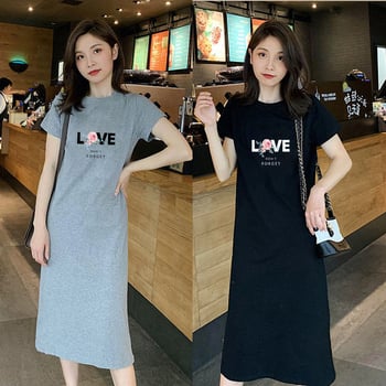 Ljetna noćna haljina od Milk Silk: okrugli izrez, rukavi 3/4, srednje težak materijal