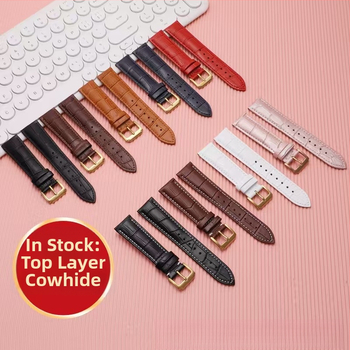 Λουρί ρολογιού από δέρμα πρώτης στρώσης μοσχαρίσιο, αγκράφα με καρφί, unisex, στυλ επιχειρηματικό μινιμαλιστικό