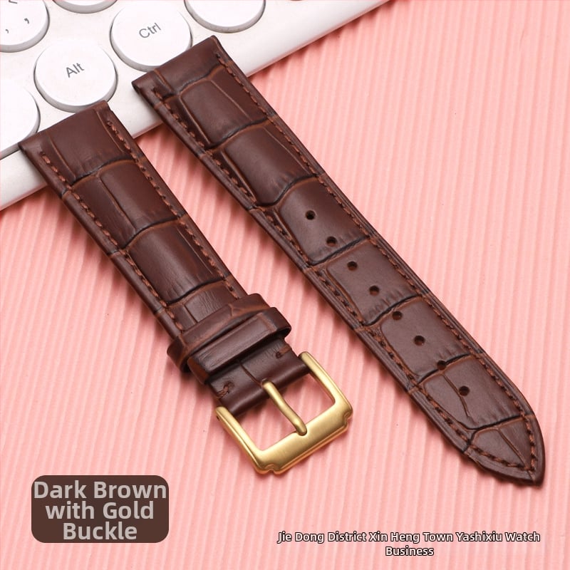 Λουρί ρολογιού από δέρμα πρώτης στρώσης μοσχαρίσιο, αγκράφα με καρφί, unisex, στυλ επιχειρηματικό μινιμαλιστικό