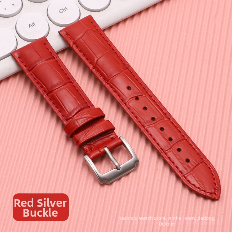 Λουρί ρολογιού από δέρμα πρώτης στρώσης μοσχαρίσιο, αγκράφα με καρφί, unisex, στυλ επιχειρηματικό μινιμαλιστικό