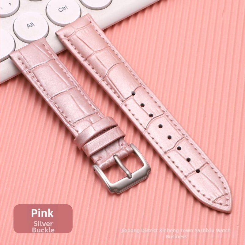 Λουρί ρολογιού από δέρμα πρώτης στρώσης μοσχαρίσιο, αγκράφα με καρφί, unisex, στυλ επιχειρηματικό μινιμαλιστικό