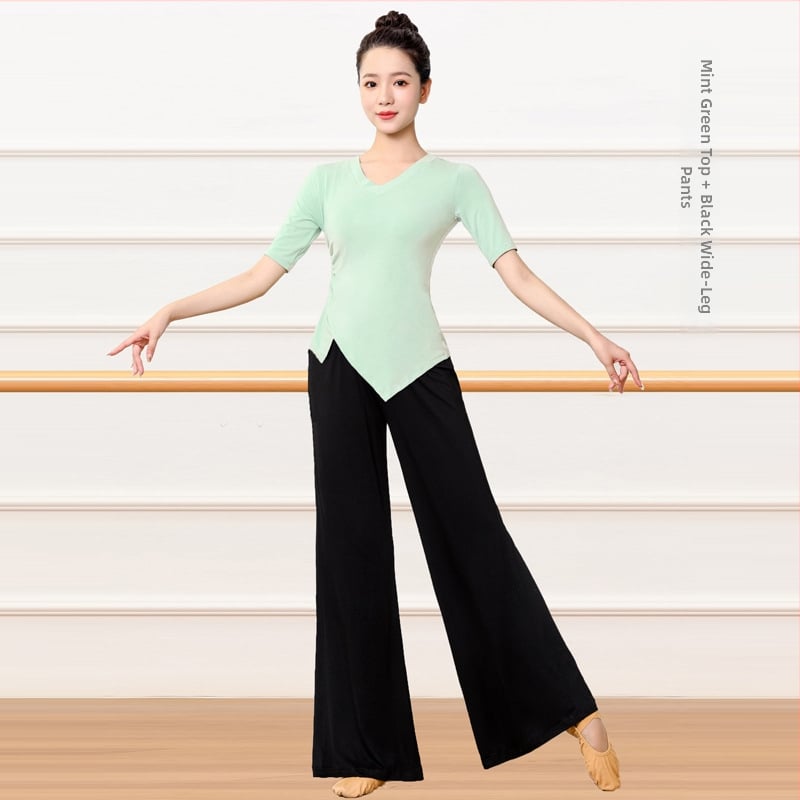 Moterų šiuolaikinio šokio viršutinis, Modal audinys 90%, tinkamas latino ir liaudies šokiams, suaugusioms moterims, vasara, pavasaris ir ruduo