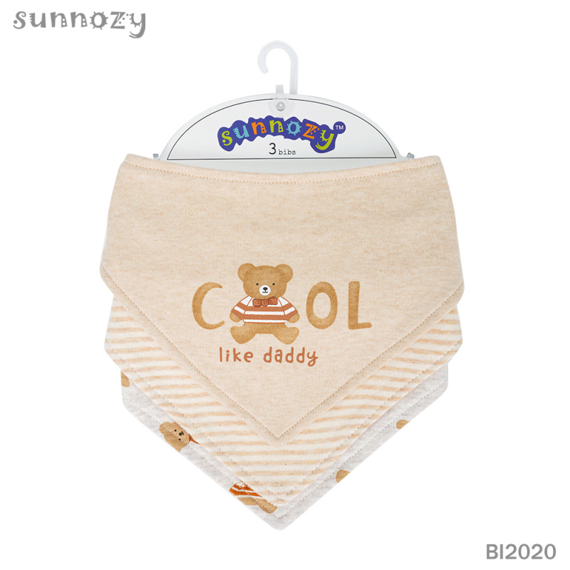 Dvostruki trokutasti bib za novorođenče, 95% pamuk, cartoon uzorak, vodootporan i otporan na prljavštinu, unisex, Sunnozy