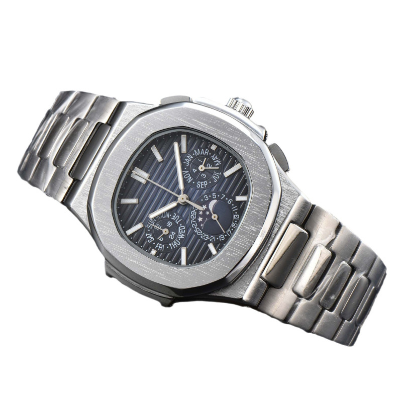 Vyrų laikrodis iš nerūdijančio plieno, kvarcinis mechanizmas, šviesinantis stačiakampis dialas, atsparumas vandeniui 30 m