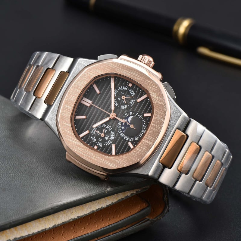 Vyrų laikrodis iš nerūdijančio plieno, kvarcinis mechanizmas, šviesinantis stačiakampis dialas, atsparumas vandeniui 30 m