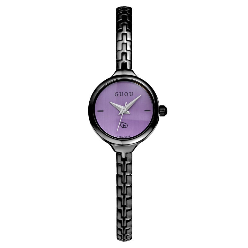 Moterų laikrodis su japonų kvarcinio mechanizmo, apvalus laikrodžio skydelis, metalinis korpusas, mineralinis stiklas, atsparumas vandeniui 30 m