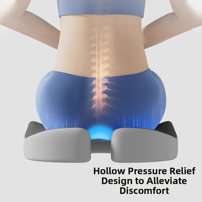 Седалкова възглавничка с паметна пяна и лумбална опора, дишаща материя, универсална за автомобил и офис, за всички сезони, минималистичен стил