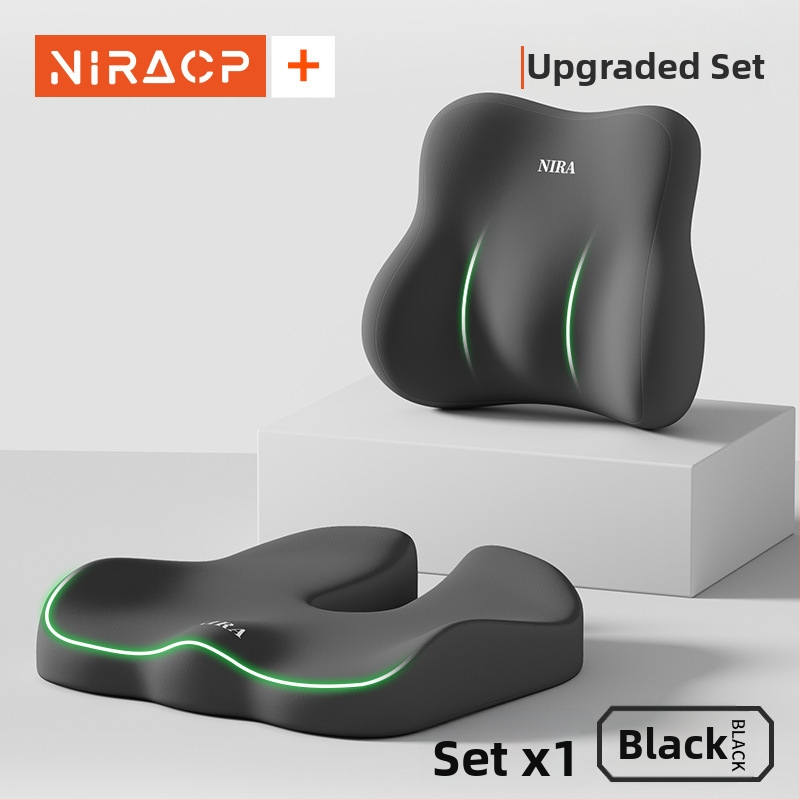 Sėdynės pagalvėlė iš atminties putų su juosmens parama, kvėpuojanti, universalus automobiliui ir biurui, visoms metų laikams, minimalistinis stilius