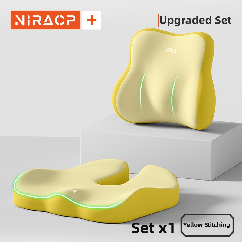 Sėdynės pagalvėlė iš atminties putų su juosmens parama, kvėpuojanti, universalus automobiliui ir biurui, visoms metų laikams, minimalistinis stilius