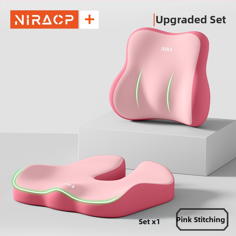 Sėdynės pagalvėlė iš atminties putų su juosmens parama, kvėpuojanti, universalus automobiliui ir biurui, visoms metų laikams, minimalistinis stilius