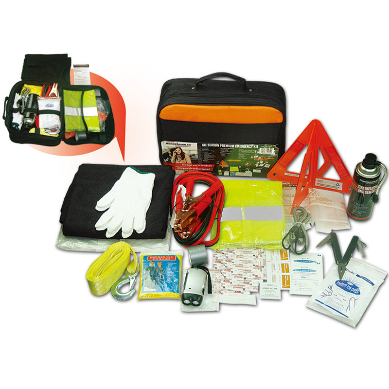 Baida Nešiojamas Automobilio Avarinės Rinkinys — šlapimo maišelis, įspėjimo žibintas, užvedimo laidai, avarinis trikampis, plastikinė dėžutė