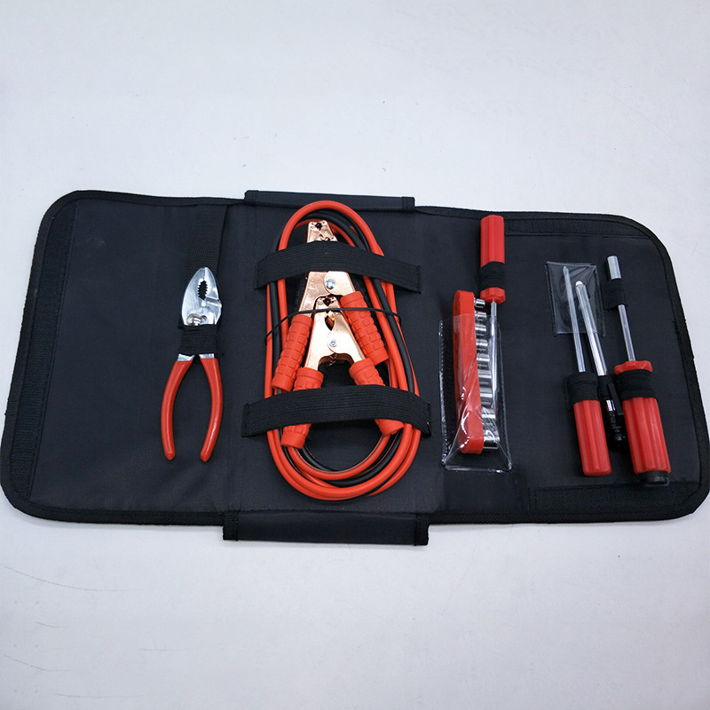 Baida Nešiojamas Automobilio Avarinės Rinkinys — šlapimo maišelis, įspėjimo žibintas, užvedimo laidai, avarinis trikampis, plastikinė dėžutė