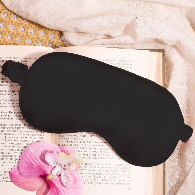 Dovanų rinkinys: akių kaukė iš dirbtinio šilko ir penkių dantų šukos, pakuotas į maišelį, CX prekės ženklas, vestuvėms dovaną