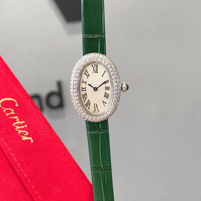 Moteriški kvarciniai laikrodžiai su ovaliu dialu, nerūdijančio plieno korpusas, dirbtinės odos dirželis, Swiss ETA mechanizmas, safyro stiklas, vandeniui 30M atsparumas