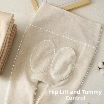 Καλσόν με ψηλή μέση για ανύψωση γλουτών, ζεστά, επενδυμένα με φλίς, πυκνό βαμβάκι, με πόδια