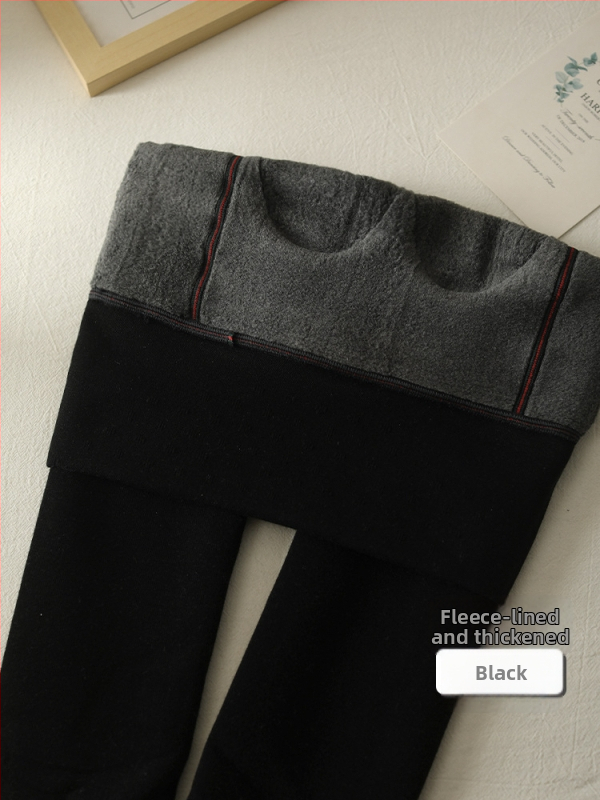 Καλσόν με ψηλή μέση για ανύψωση γλουτών, ζεστά, επενδυμένα με φλίς, πυκνό βαμβάκι, με πόδια