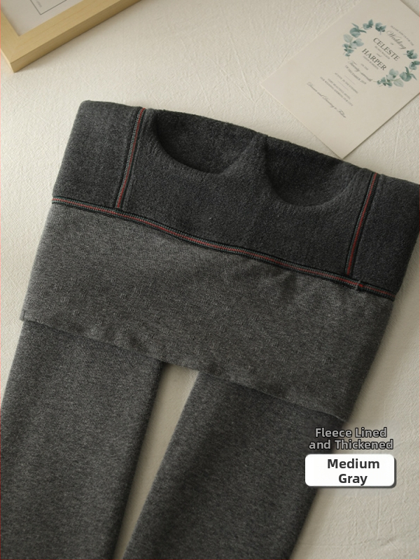 Καλσόν με ψηλή μέση για ανύψωση γλουτών, ζεστά, επενδυμένα με φλίς, πυκνό βαμβάκι, με πόδια