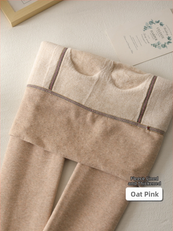 Καλσόν με ψηλή μέση για ανύψωση γλουτών, ζεστά, επενδυμένα με φλίς, πυκνό βαμβάκι, με πόδια