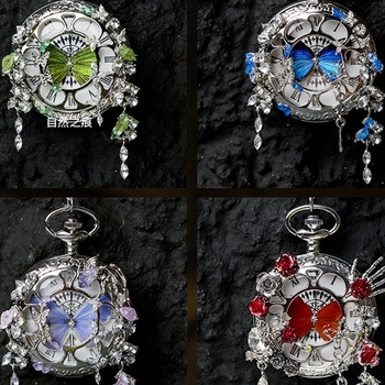 Liblika taskukell koos liikuva tegeliku liblika eksemplariga, ideaalne kingitus tüdrukutele ja sõbrannadele (Elektroniline mehhanism; veekindlus 35 m; silikoonkorpus; ümmargune kellapaneel; ABS klaas)