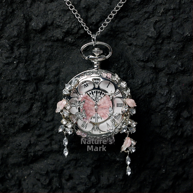 Liblika taskukell koos liikuva tegeliku liblika eksemplariga, ideaalne kingitus tüdrukutele ja sõbrannadele (Elektroniline mehhanism; veekindlus 35 m; silikoonkorpus; ümmargune kellapaneel; ABS klaas)