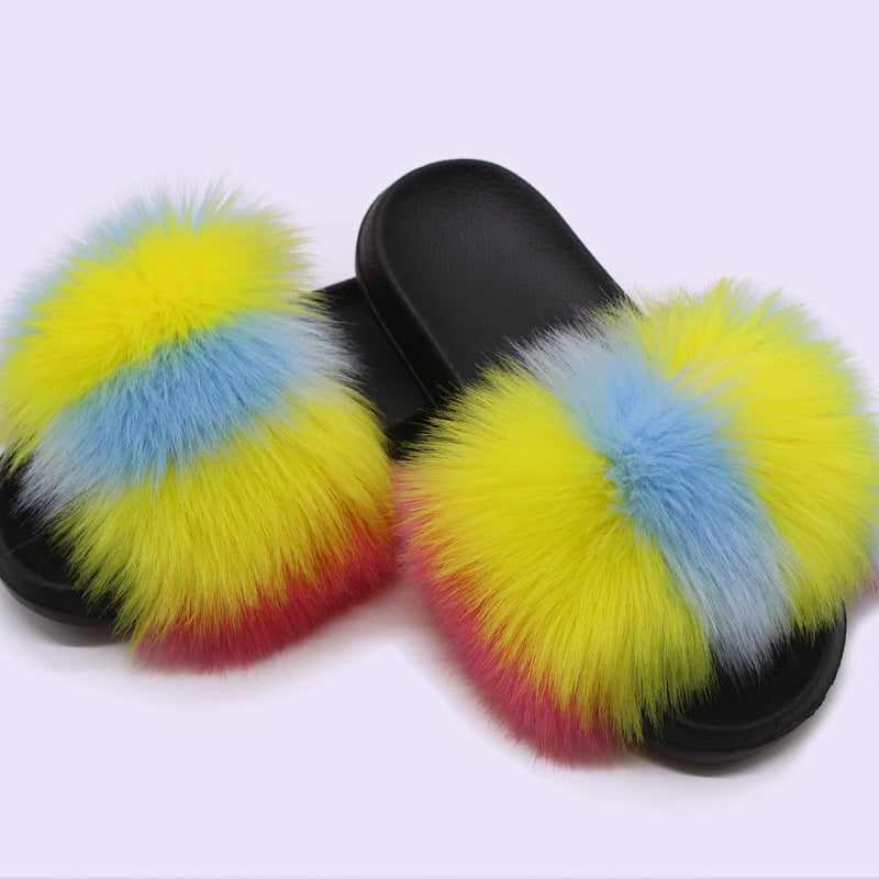 Lapsu kažokādas čības, korejiskais stils, augšdaļa un oderējums no kažokādas, EVA zole