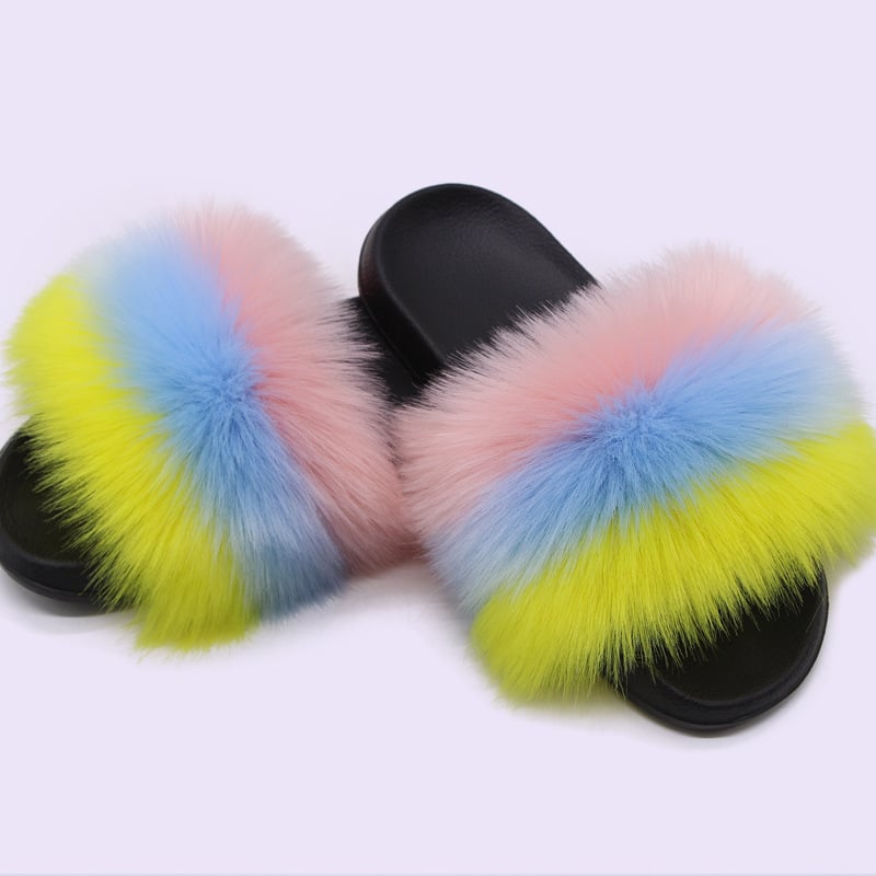 Lapsu kažokādas čības, korejiskais stils, augšdaļa un oderējums no kažokādas, EVA zole