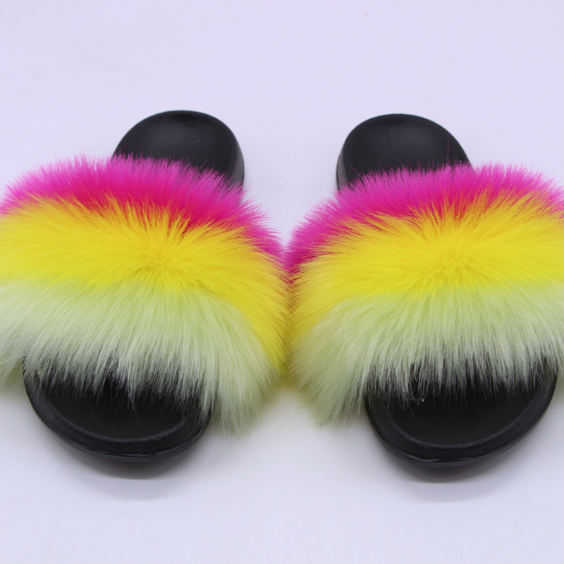 Lapsu kažokādas čības, korejiskais stils, augšdaļa un oderējums no kažokādas, EVA zole