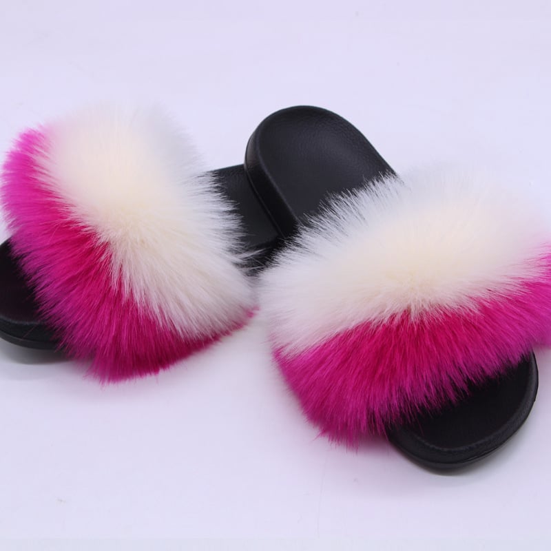 Lapsu kažokādas čības, korejiskais stils, augšdaļa un oderējums no kažokādas, EVA zole