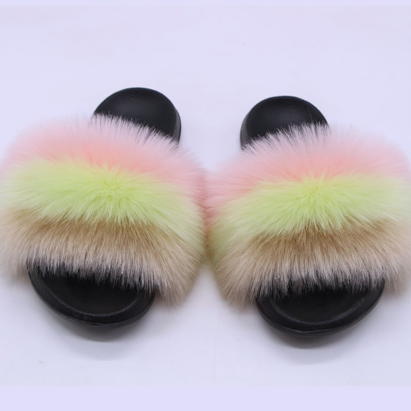 Lapsu kažokādas čības, korejiskais stils, augšdaļa un oderējums no kažokādas, EVA zole